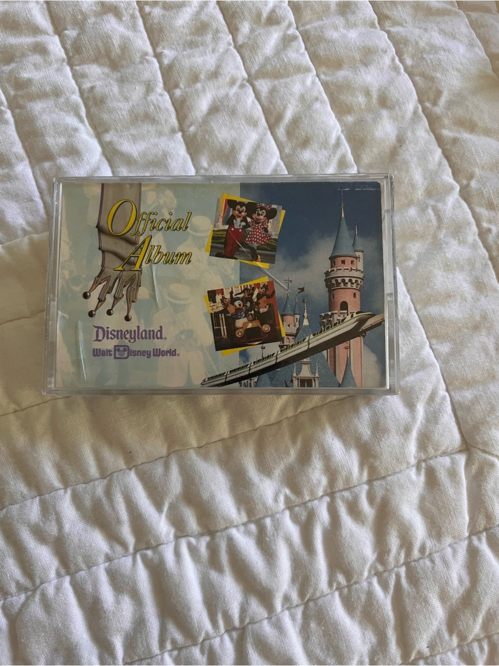 Disney Official Album Cassette Insert with Blue, Pink and Yellow Artwork